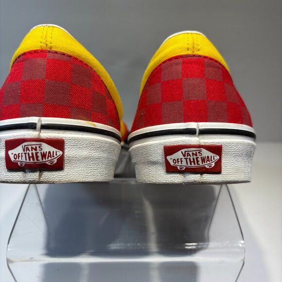 Vans OTW Rally Classic Slip On Sneakers Blue Gray Yellow Red Checkerboard - 9.5 - Picture 5 of 10